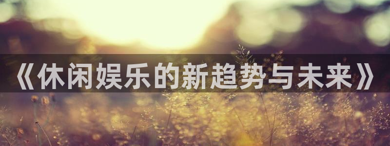 蓝图娱乐包怎么样：《休闲娱乐的新趋势与未来》